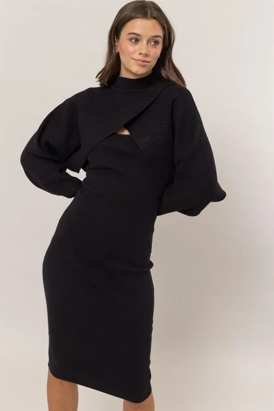 Two Piece Dress Set - Black