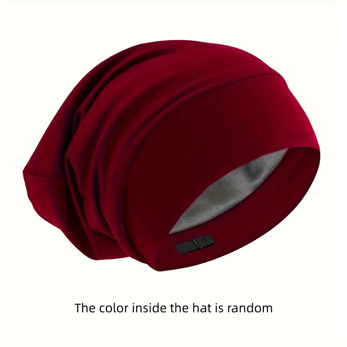 Ultra-Soft Satin Lined Slouchy Beanie - Breathable, Adjustable, Elastic Skull Cap for Sleeping, Hair Protection - Unisex, Solid Colors, One-Size-Fits-Most