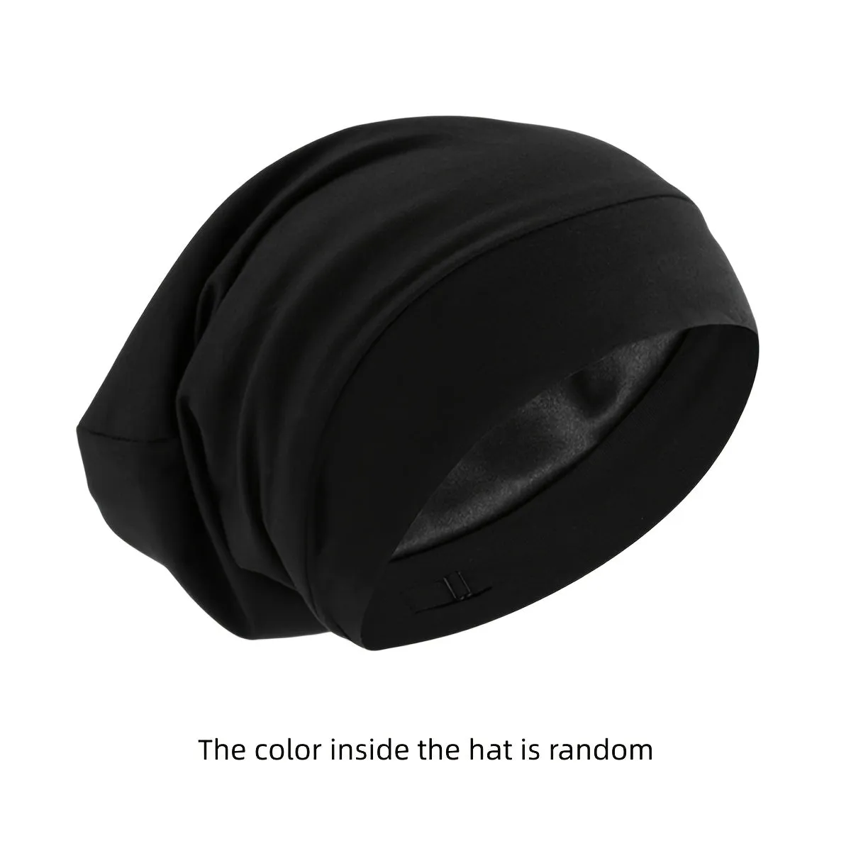 Ultra-Soft Satin Lined Slouchy Beanie - Breathable, Adjustable, Elastic Skull Cap for Sleeping, Hair Protection - Unisex, Solid Colors, One-Size-Fits-Most