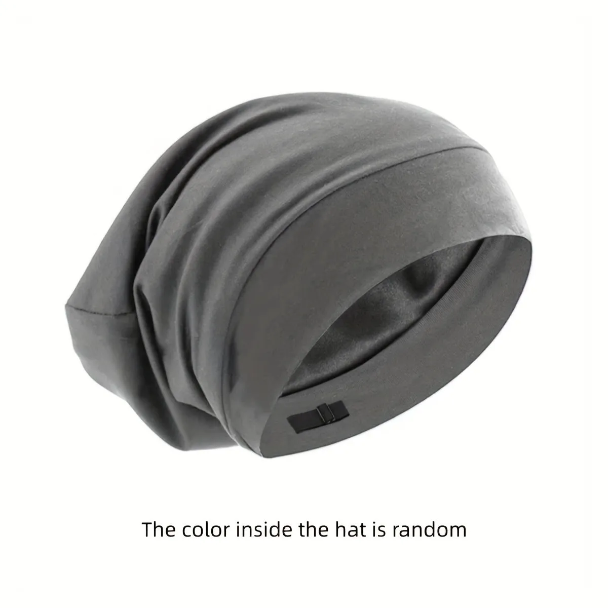 Ultra-Soft Satin Lined Slouchy Beanie - Breathable, Adjustable, Elastic Skull Cap for Sleeping, Hair Protection - Unisex, Solid Colors, One-Size-Fits-Most
