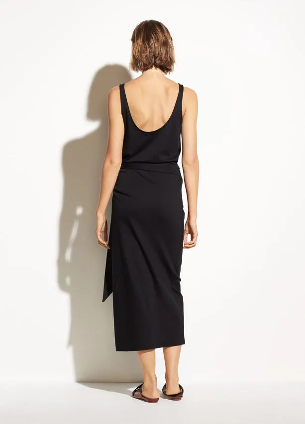 VINCE - Sleeveless Wrap Dress in Black