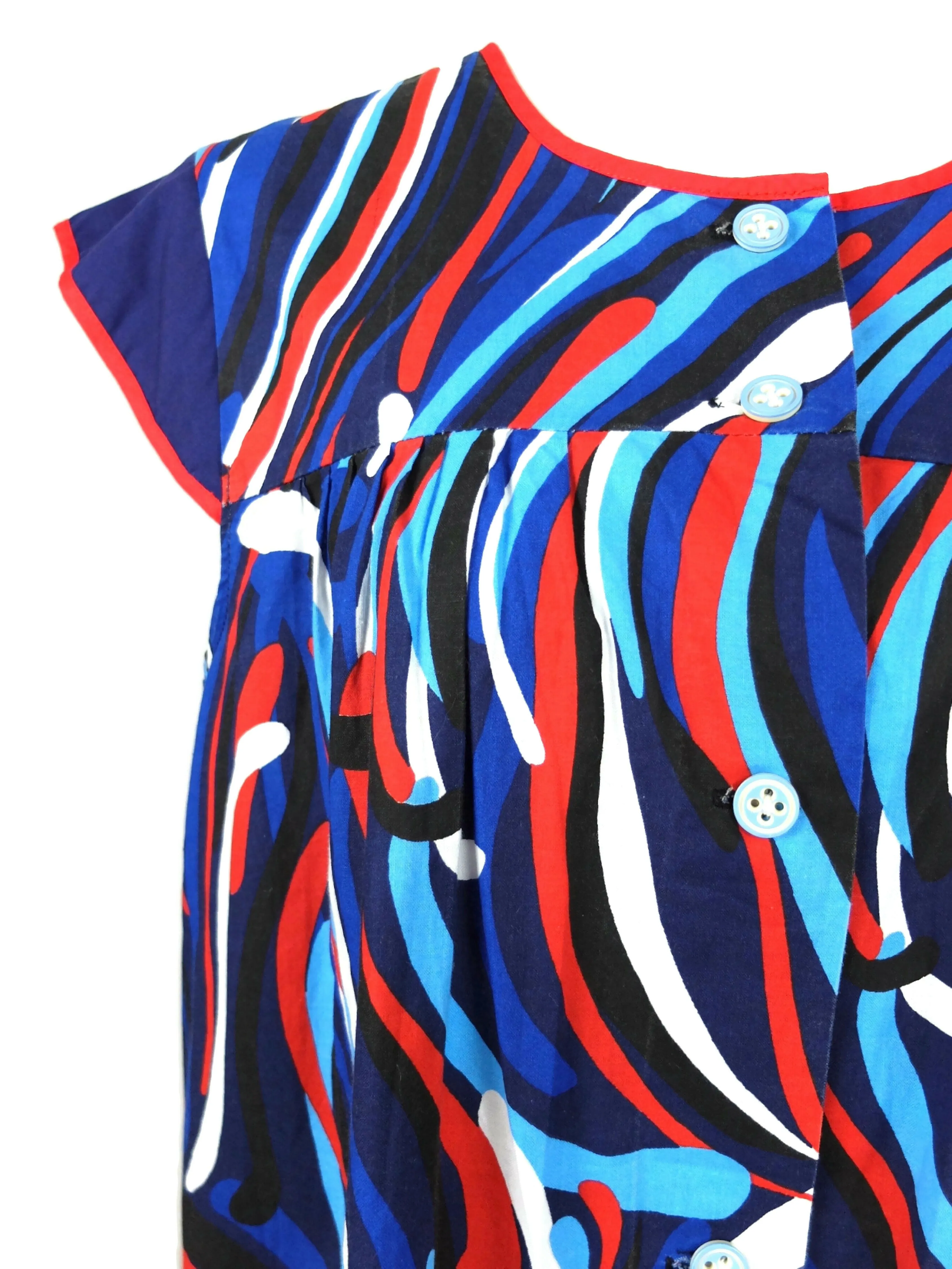 Vintage 90s does 60s Mod Psychedelic Abstract Cap Sleeve Mini Shift Dress