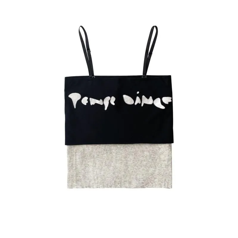 Wenkouban Gothic Cloak Womne Long Sleeve Crop Top Bow Design Black Cape   Patchwork Tank Top Two Piece Set Korean Style Sexy Tops