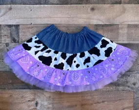Western Wear Violet Bandana Twirl Skirt