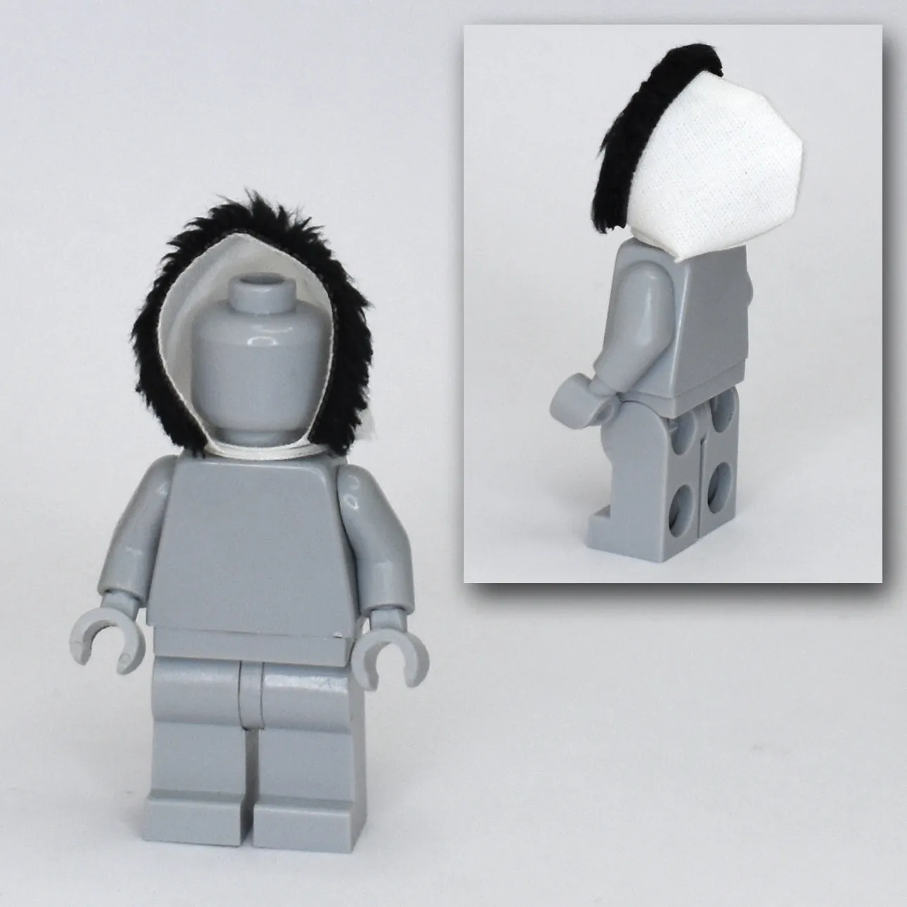 White Hood with Colored Fur