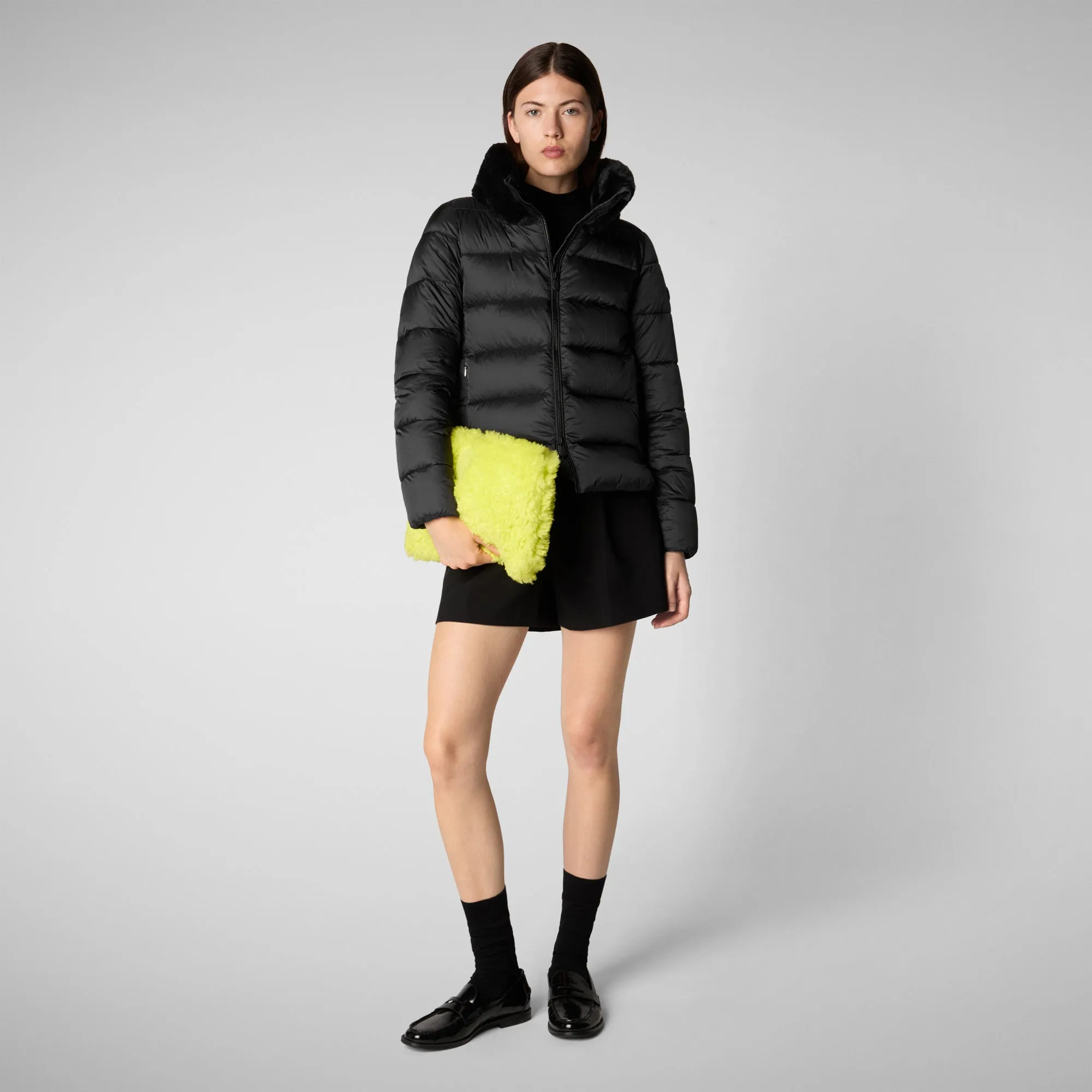 Women's animal free Puffer jacket mei in black