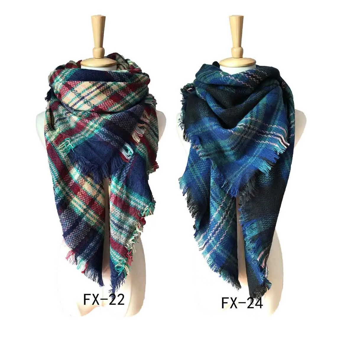 Women's Plaid Blanket Winter Oversized Tartan Scarf