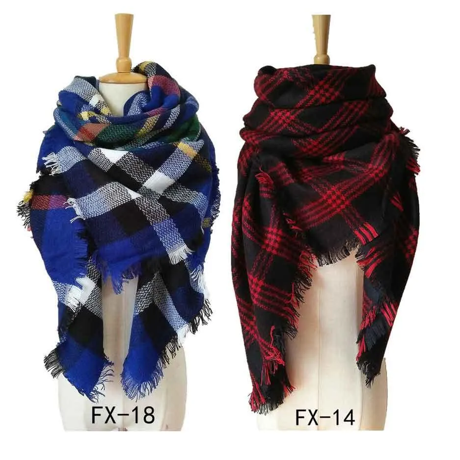 Women's Plaid Blanket Winter Oversized Tartan Scarf