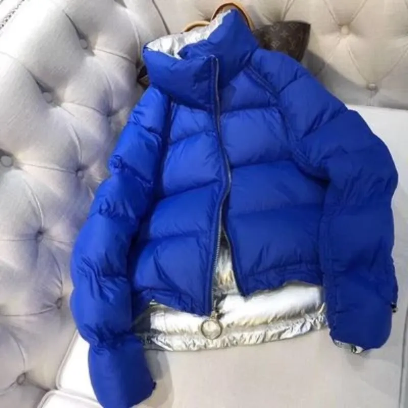 Women's Winter Thick Double Sided Glossy Short Parka