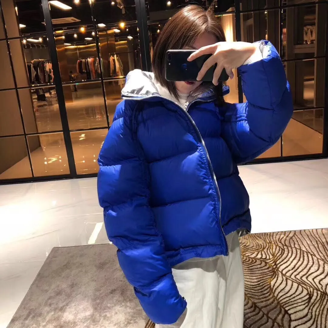 Women's Winter Thick Double Sided Glossy Short Parka