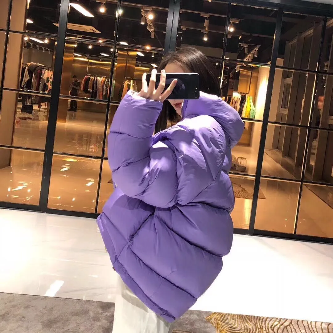 Women's Winter Thick Double Sided Glossy Short Parka