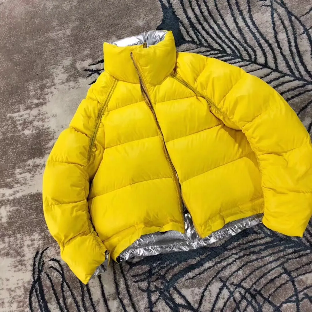 Women's Winter Thick Double Sided Glossy Short Parka