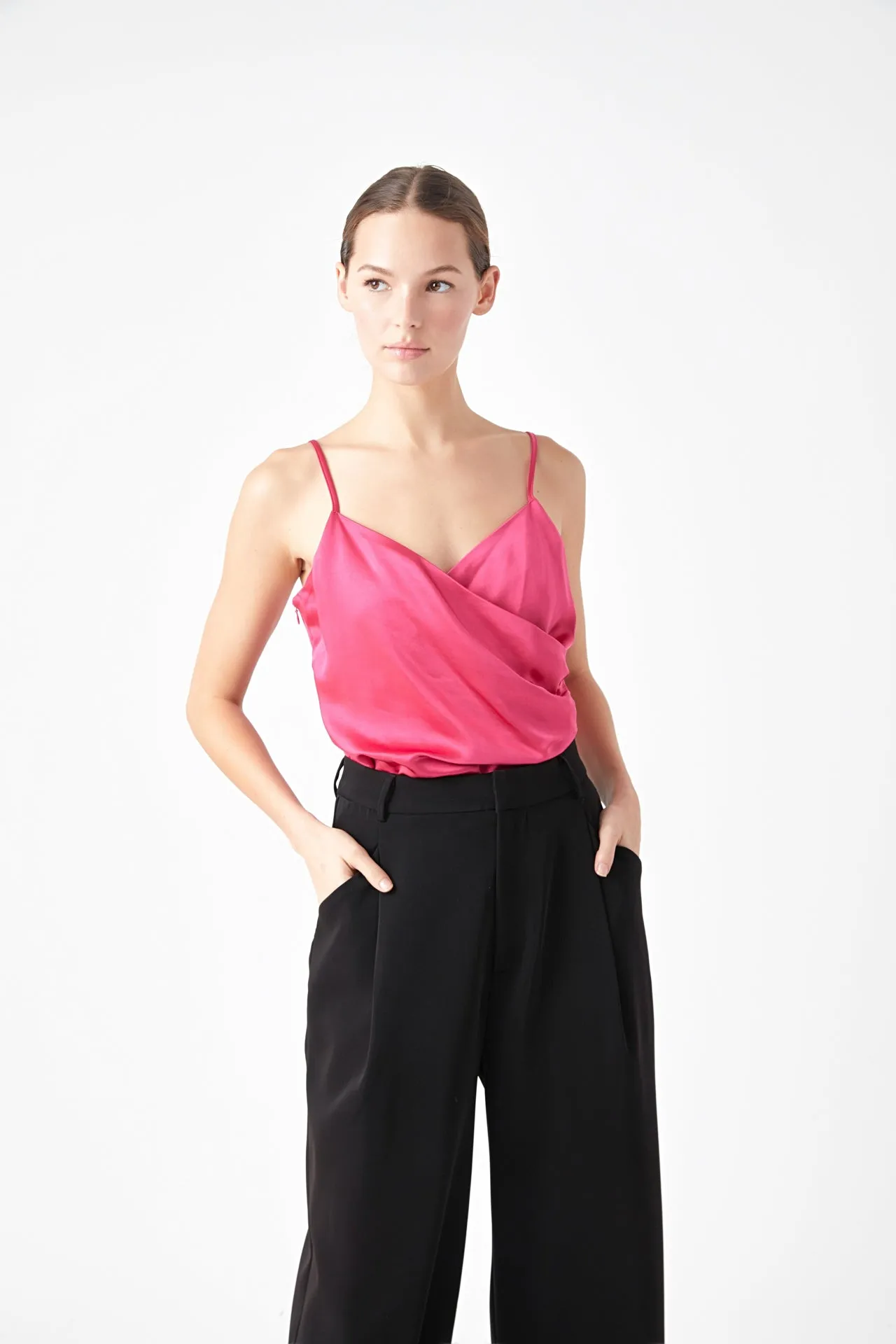 Wrap Over Satin Camisole