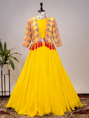 Yellow Color Georgette Lehenga Choli